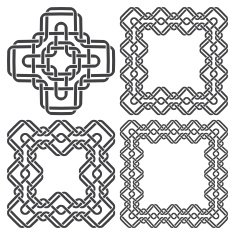 Set of knotting frames and cross N5