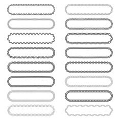 Set of vintage frames for header rounded rectangles