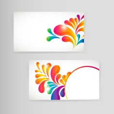 Sample business card with bright teardrop-shaped arches N2