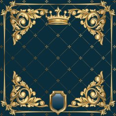 Decorative blank with golden crown & shield