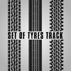 Set of Tires track Vector set detailed tire print