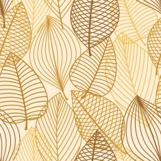 Yellow and brown leaves seamless pattern
