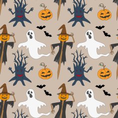 Seamless pattern with monsters Print for Halloween