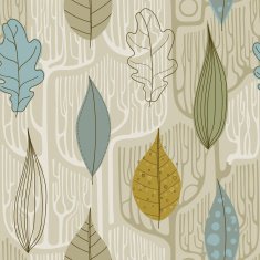 Seamless Pattern with a stylized trees Fall N2