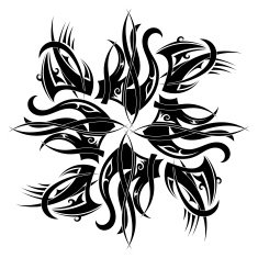 Round tattoo element Vector illustration