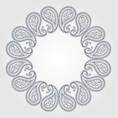 Ornamental round lace pattern circle background with many details