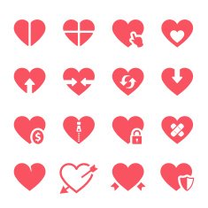 Hearts icons set