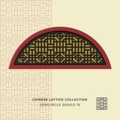 Chinese window tracery semicircle frame 78 round square