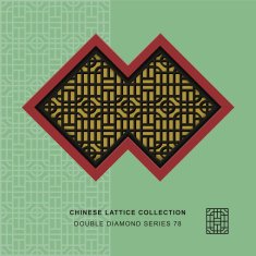 Chinese window tracery double diamond frame 78 round square