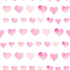 Watercolor seamless pattern with hearts N7
