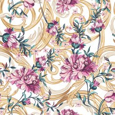 decorative flowers with barocco seamless pattern N2