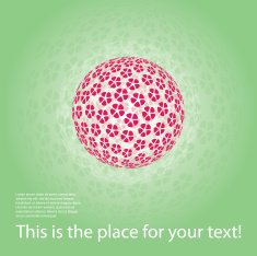 Floral Globe Design Vector N2