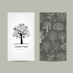 Business card design floral tree