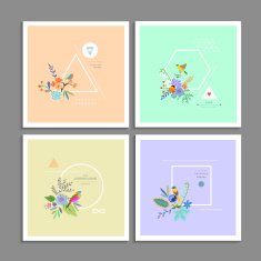 Collection of trendy creative cards