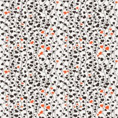 Seamless vector floral pattern of hearts