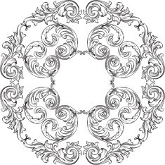 Vintage baroque art rosette nice pattern
