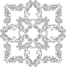 Vintage baroque nice rosette art element