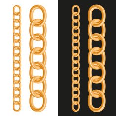 Golden Chain om White and Black Background Vector N2