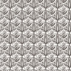 Vector seamless hand-drawn floral pattern