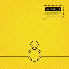 Ring with diamond icon Jewellery sign
