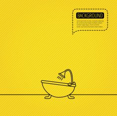 Bathroom icon Bath with shower sign