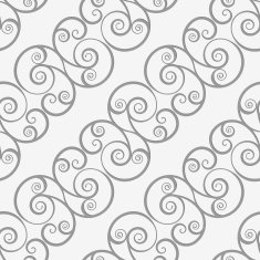 Perforated diagonal spiral flourish shapes