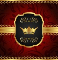 golden vintage frame with crown