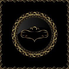 luxury gold ornament with emblem