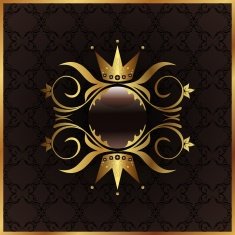 golden floral frame with crown N2