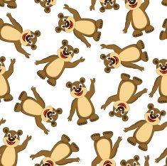 Seamless Funny Cartoon Bear N2