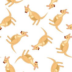 Seamless Funny Cartoon Kangaroo N2