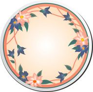 flowers paint floral oval frame
