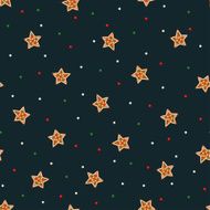 Seamless star pattern with Christmas gingerbread cookies - xmas stars