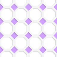White 3D with colors purple diamonds