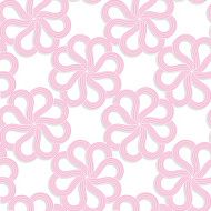 White 3D with colors pink flowers