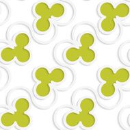 White 3D with colors green clubs