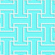 White 3D with colors blue striped T shapes
