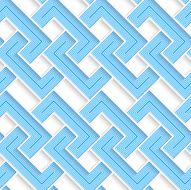 White 3D with colors blue striped brackets