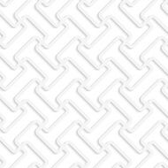 White 3D diagonal T shapes