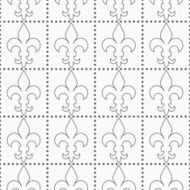 Shades of gray contoured Fleur-de-lis with dots