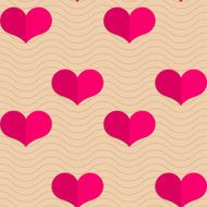 Retro fold small pink hearts on waves