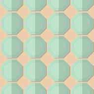 Retro fold light green octagons