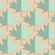Retro fold green maple leaves