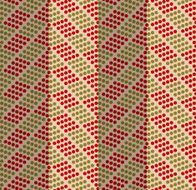 Retro fold green and red dotted chevron
