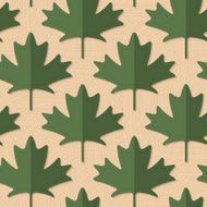 Retro fold deep green maple leaves