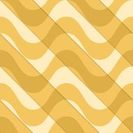 Retro 3D yellow waves diagonally cut