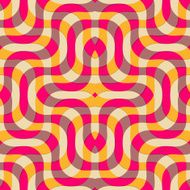 Retro 3D yellow magenta and brown overlapping waves