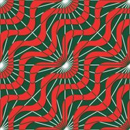 Retro 3D red green waves and rays