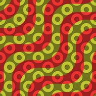 Retro 3D red green waves and donates