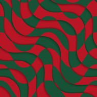 Retro 3D red green overlaying waves